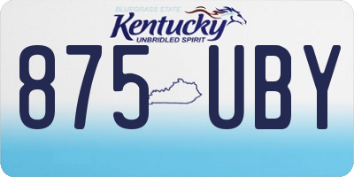 KY license plate 875UBY