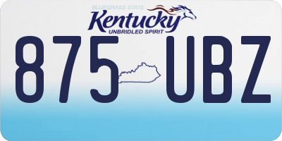 KY license plate 875UBZ