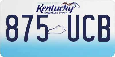 KY license plate 875UCB