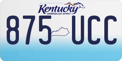 KY license plate 875UCC
