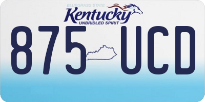 KY license plate 875UCD