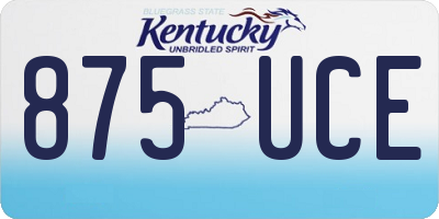 KY license plate 875UCE