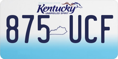 KY license plate 875UCF