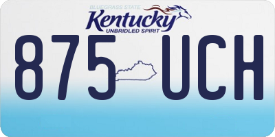 KY license plate 875UCH