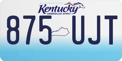 KY license plate 875UJT