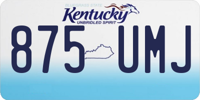 KY license plate 875UMJ