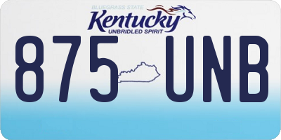 KY license plate 875UNB
