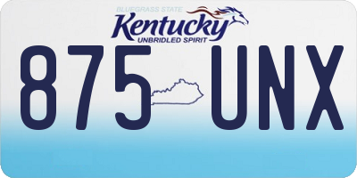 KY license plate 875UNX
