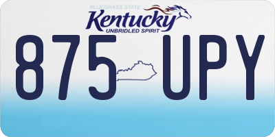 KY license plate 875UPY