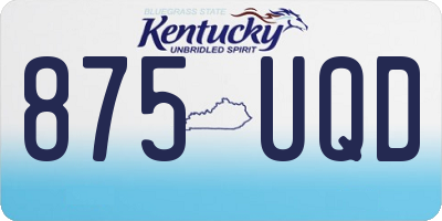 KY license plate 875UQD