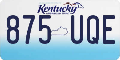 KY license plate 875UQE