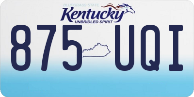 KY license plate 875UQI