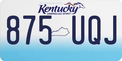 KY license plate 875UQJ