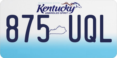 KY license plate 875UQL