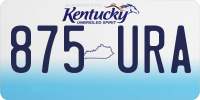 KY license plate 875URA