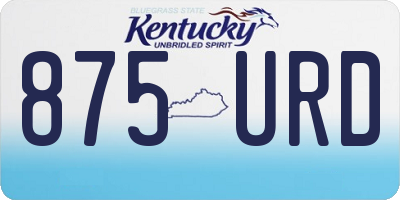 KY license plate 875URD