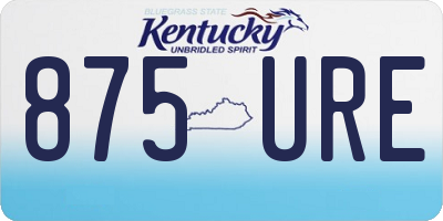 KY license plate 875URE