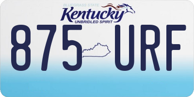 KY license plate 875URF