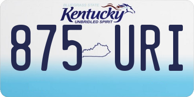 KY license plate 875URI