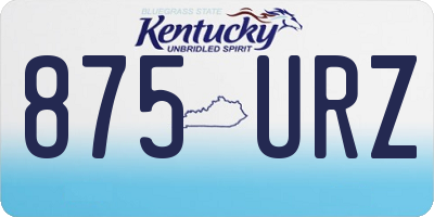 KY license plate 875URZ