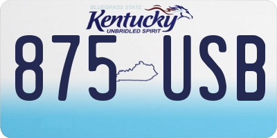 KY license plate 875USB