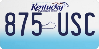 KY license plate 875USC