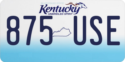 KY license plate 875USE
