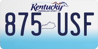 KY license plate 875USF
