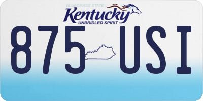 KY license plate 875USI