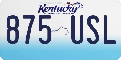 KY license plate 875USL