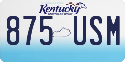 KY license plate 875USM