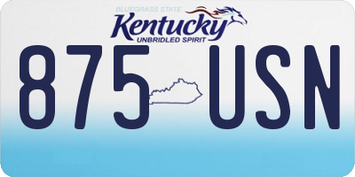 KY license plate 875USN