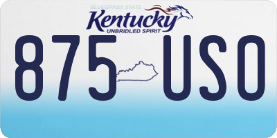 KY license plate 875USO