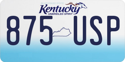 KY license plate 875USP