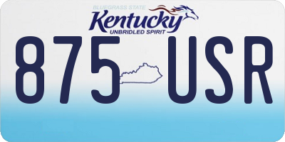 KY license plate 875USR