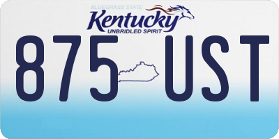 KY license plate 875UST