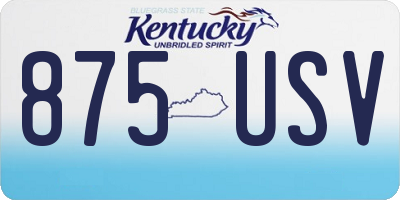 KY license plate 875USV