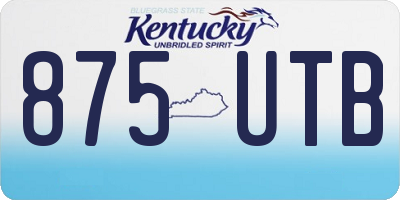 KY license plate 875UTB