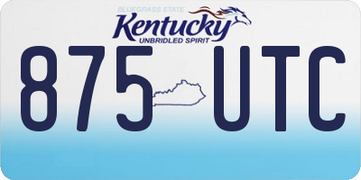 KY license plate 875UTC