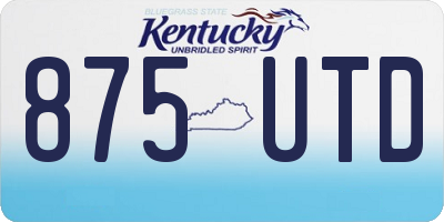 KY license plate 875UTD