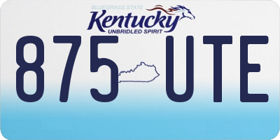 KY license plate 875UTE