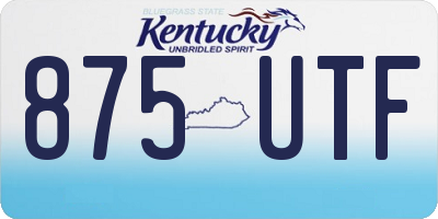 KY license plate 875UTF
