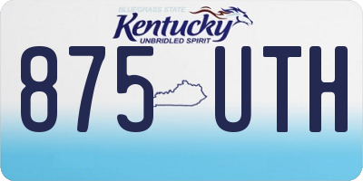 KY license plate 875UTH