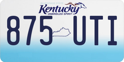 KY license plate 875UTI