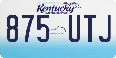 KY license plate 875UTJ