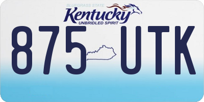 KY license plate 875UTK