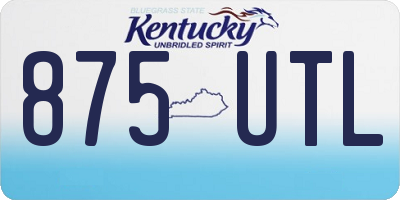 KY license plate 875UTL