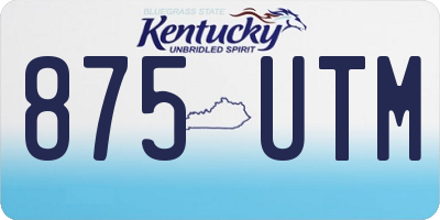 KY license plate 875UTM