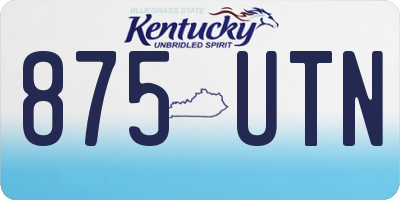 KY license plate 875UTN