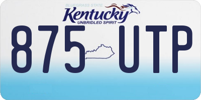 KY license plate 875UTP